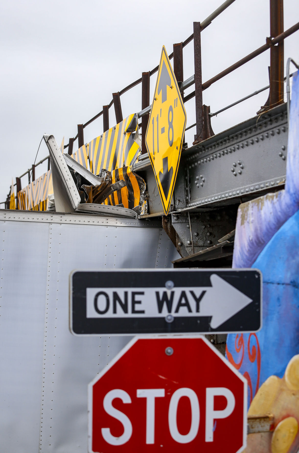 Harrison Street bridge claims another truck